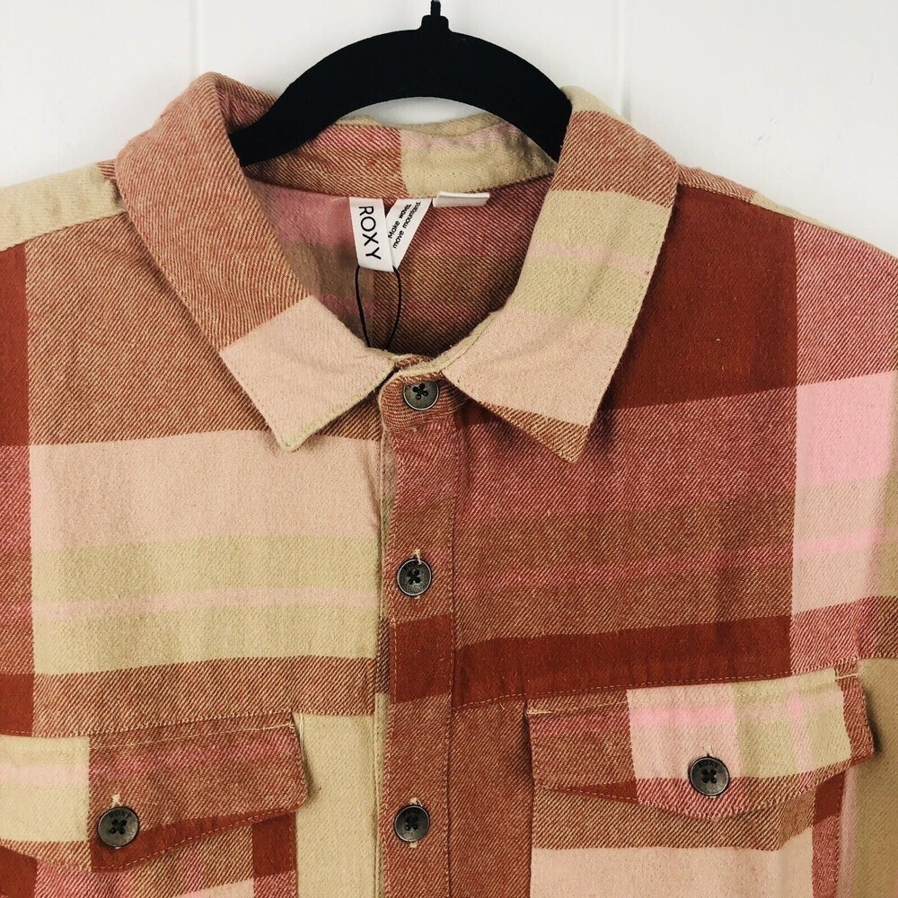 Roxy Womens Let It Go Long Sleeve Flannel Shirt X-Small - Picture 6 of 14